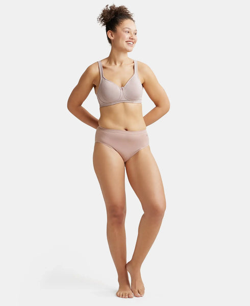 Jockey Wirefree Non Padded Cotton Stretch Full Coverage Plus Size Bra Plush Lining Cup - Mocha