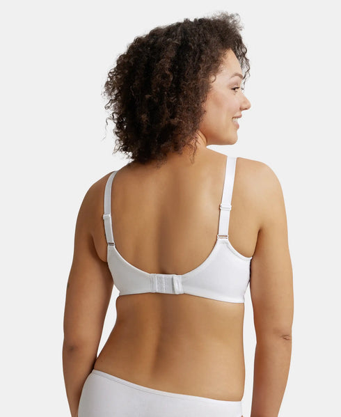 Jockey Wirefree Non Padded Cotton Stretch Full Coverage Minimizer Bra - White