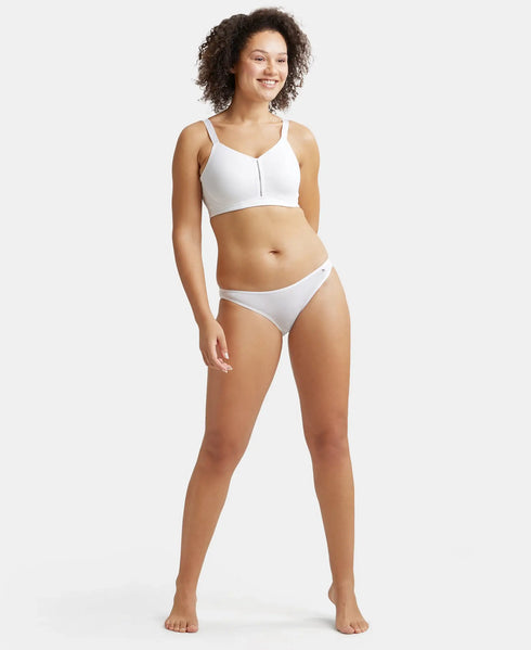 Jockey Wirefree Non Padded Cotton Stretch Full Coverage Minimizer Bra - White