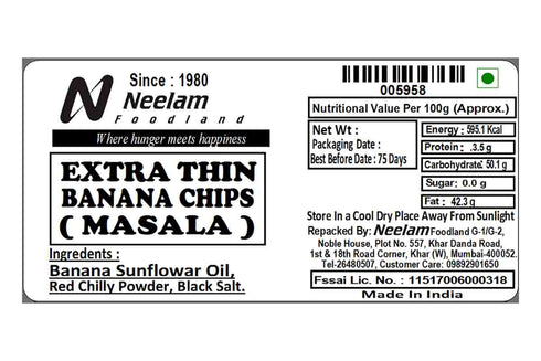 Neelam Foodland Extra Thin Banana Chips Masala