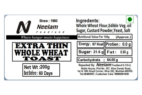 Neelam Foodland Extra Thin Whole Wheat Toast