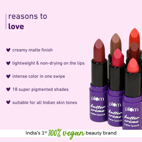 Plum Butter Crème Matte Lipstick Rouge Riot 128 | Rouge Pink