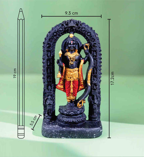 Samskara Home Elegant Black Gold Ram with Red Drapery