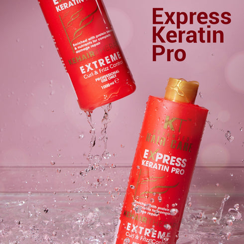 Kt Professional Express Keratin Pro Treatment Protein Enriched Formula for Damage Repair Curl & Frizz Control 1000ml