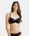 Jockey Wirefree Padded Cotton Stretch Medium Coverage T-Shirt Bra with Detachable Straps - Black