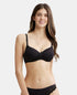 Jockey Wirefree Padded Cotton Stretch Medium Coverage T-Shirt Bra with Detachable Straps - Black