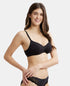 Jockey Wirefree Padded Cotton Stretch Medium Coverage T-Shirt Bra with Detachable Straps - Black