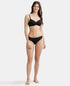 Jockey Wirefree Padded Cotton Stretch Medium Coverage T-Shirt Bra with Detachable Straps - Black
