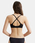 Jockey Wirefree Padded Cotton Stretch Medium Coverage T-Shirt Bra with Detachable Straps - Black