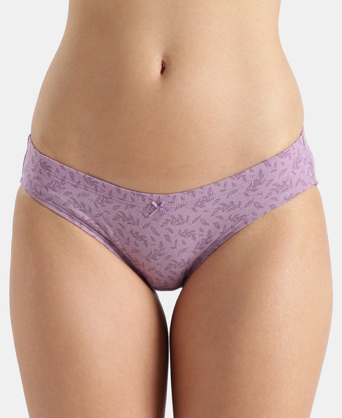 Jockey Medium Coverage Cotton Mid Waist Bikini With Concealed Waistband | Assorted Prints | Pack of 3