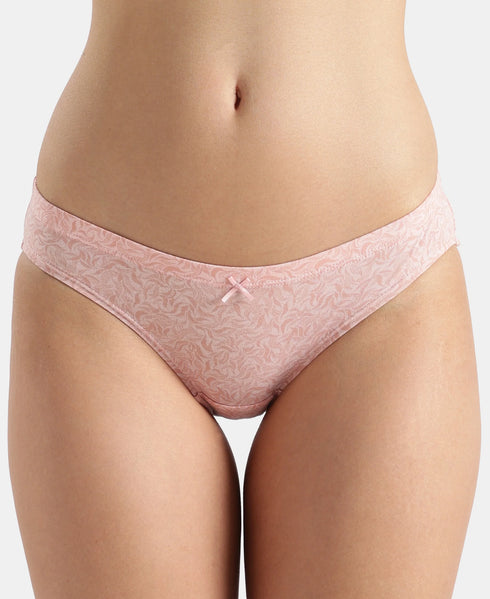 Jockey Medium Coverage Cotton Mid Waist Bikini With Concealed Waistband | Assorted Prints | Pack of 3