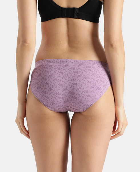 Jockey Medium Coverage Cotton Mid Waist Bikini With Concealed Waistband | Assorted Prints | Pack of 3