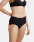 Jockey Wirefree Padded Cotton Stretch Full Coverage T-Shirt Bra with Broad Fabric Straps - Black