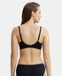 Jockey Wirefree Padded Cotton Stretch Full Coverage T-Shirt Bra with Broad Fabric Straps - Black