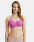 Jockey Under-Wired Padded Cotton Stretch Full Coverage T-Shirt Bra with Stylised Mesh Panel - Lavender Scent