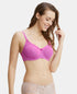 Jockey Under-Wired Padded Cotton Stretch Full Coverage T-Shirt Bra with Stylised Mesh Panel - Lavender Scent