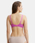 Jockey Under-Wired Padded Cotton Stretch Full Coverage T-Shirt Bra with Stylised Mesh Panel - Lavender Scent