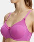 Jockey Under-Wired Padded Cotton Stretch Full Coverage T-Shirt Bra with Stylised Mesh Panel - Lavender Scent