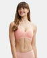 Jockey Wirefree Padded Cotton Stretch Full Coverage T-Shirt Bra with Cross Over Fit - Candlelight Peach