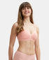 Jockey Wirefree Padded Cotton Stretch Full Coverage T-Shirt Bra with Cross Over Fit - Candlelight Peach