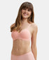 Jockey Wirefree Padded Cotton Stretch Full Coverage T-Shirt Bra with Cross Over Fit - Candlelight Peach