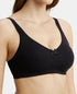 Jockey Pack of 2 Wirefree Non Padded Cotton Stretch Full Coverage Everyday Bra with Concealed Shaper Panel - Black And Skin