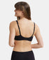 Jockey Wirefree Padded Cotton Stretch Full Coverage Lounge Bra with Broad Cushioned Fabric Strap - Black
