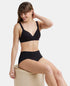 Jockey Wirefree Padded Cotton Stretch Full Coverage Lounge Bra with Broad Cushioned Fabric Strap - Black