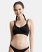 Jockey Wirefree Seamfree Non Padded Micro Touch Nylon Stretch Full Coverage Beginners Bra with Optional Cross Back Styling - Black