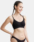 Jockey Wirefree Seamfree Non Padded Micro Touch Nylon Stretch Full Coverage Beginners Bra with Optional Cross Back Styling - Black