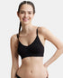 Jockey Wirefree Seamfree Non Padded Micro Touch Nylon Stretch Full Coverage Beginners Bra with Optional Cross Back Styling - Black