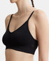 Jockey Wirefree Seamfree Non Padded Micro Touch Nylon Stretch Full Coverage Beginners Bra with Optional Cross Back Styling - Black