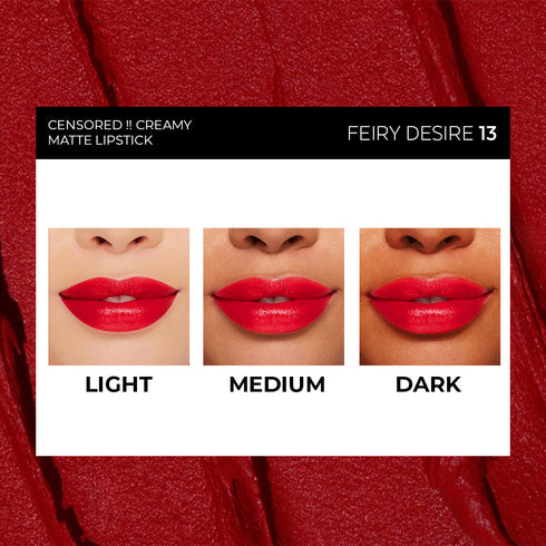Soku Cosmetic Censored !! Creamy Matte Lipstick - Fiery Desire
