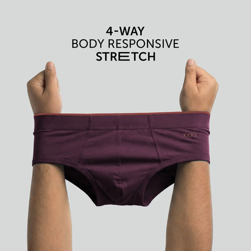 XYXX Uno Modal Briefs - Plum Red
