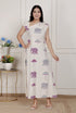 Miravan Womens Off White Animal printed Asymmetric neck A line Maxi dress