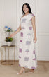 Miravan Womens Off White Animal printed Asymmetric neck A line Maxi dress