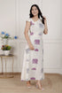 Miravan Womens Off White Animal printed Asymmetric neck A line Maxi dress