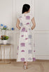 Miravan Womens Off White Animal printed Asymmetric neck A line Maxi dress