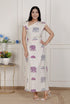 Miravan Womens Off White Animal printed Asymmetric neck A line Maxi dress