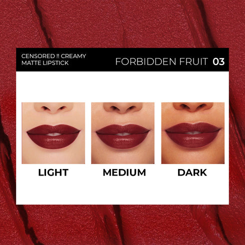 Soku Cosmetic Censored !! Creamy Matte Lipstick - Forbidden Fruit