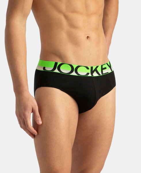 Jockey Cotton Solid Brief with Ultrasoft Waistband | New Black