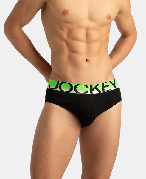 Jockey Cotton Solid Brief with Ultrasoft Waistband | New Black