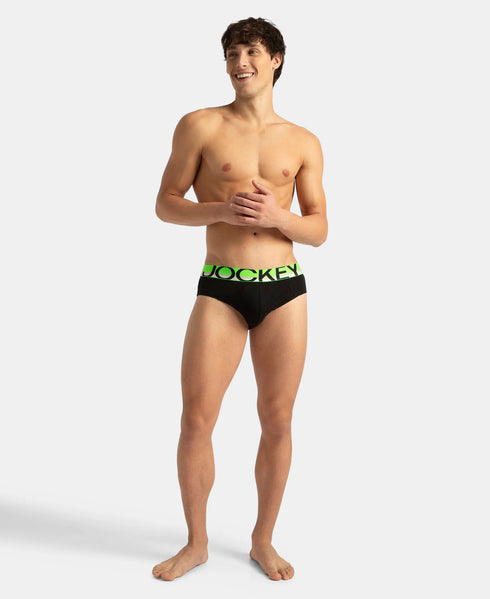 Jockey Cotton Solid Brief with Ultrasoft Waistband | New Black | Pack of 2