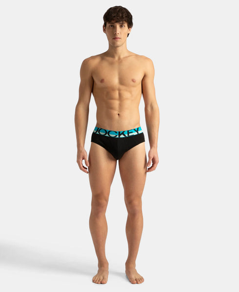 Jockey Cotton Solid Brief with Ultrasoft Waistband | New Black | Pack of 2