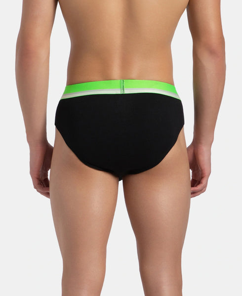 Jockey Cotton Rib Solid Brief with Ultrasoft Waistband | New Black | Pack of 2