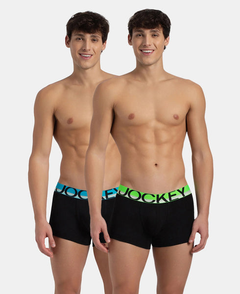 Jockey Cotton Ribbed Trunk | New Black 2 Pack