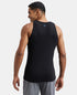 Jockey Super Combed Cotton Rib Round Neck Sleeveless Vest | Black And Neon Blue