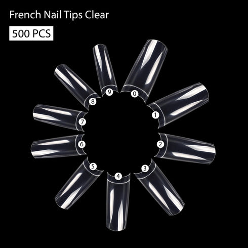 Shills Professional PKT 500pcs French Nail Tips Clear