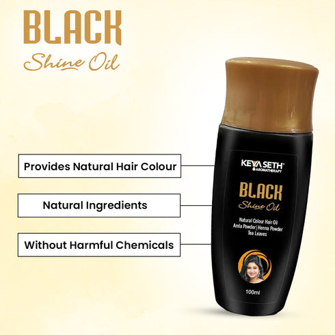 Keya Seth Aromatherapy Black Shine Oil-Natural Hair Colour Gel-Based Dye for Grey Coverage, Men & Women