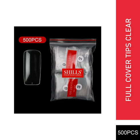 Shills Professional PKT 500pcs Full Cover Tips-Clear